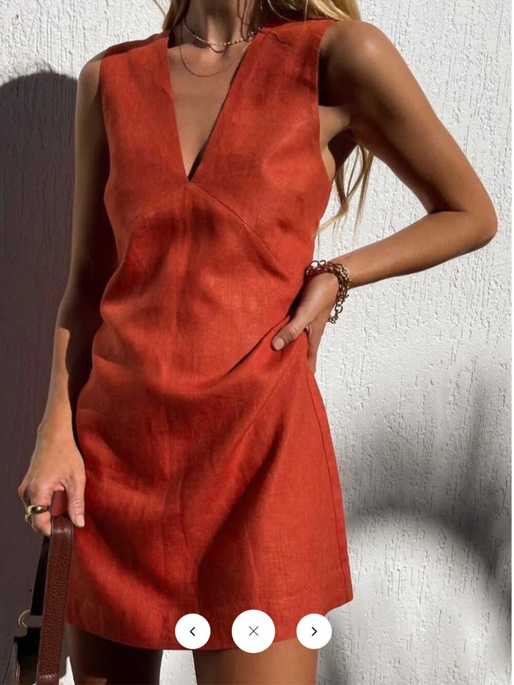 NWT Commense Cotton & Linen V-Neck Short Dress Sz XL